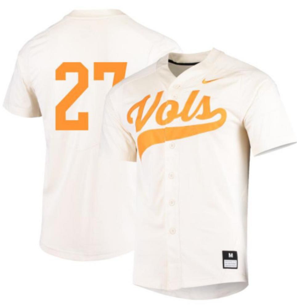 Men Ncaa 2024 Tennessee Volunteers 27 Garrett Stallings Baseball Jersey Cream