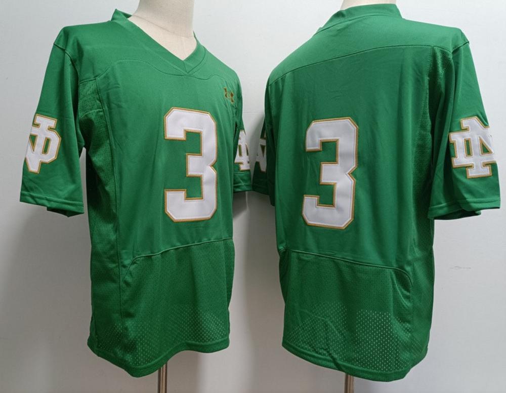 Men Notre Dame Fighting Irish 3 Joe Montana Green No Name Jersey