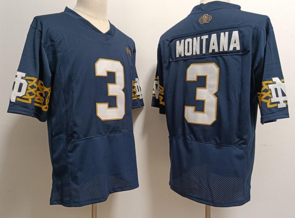 Men Notre Dame Fighting Irish 3 Joe Montana Navy Vapor Limited Jersey