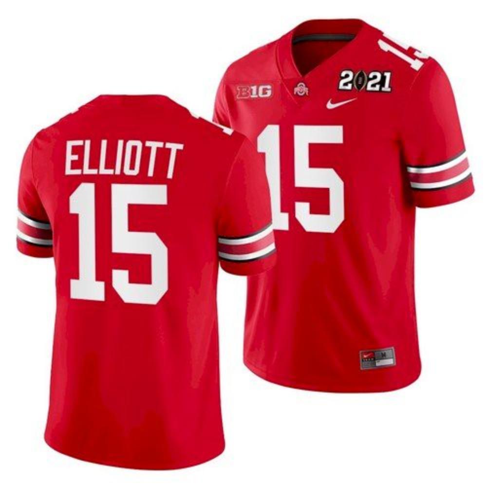 Men Ohio State Buckeyes Ezekiel Elliott Jersey 2021 National Champions