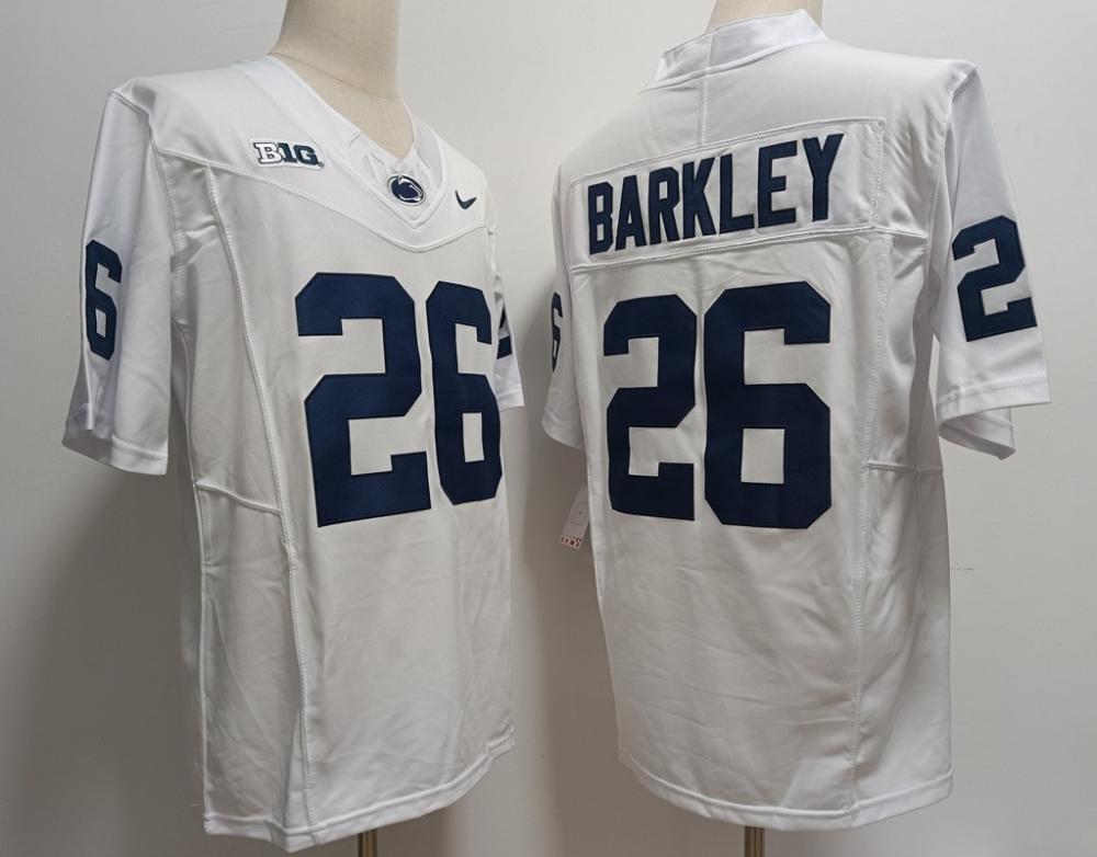 Men Penn State Nittany Lions 26 Saquon Barkley White Jersey