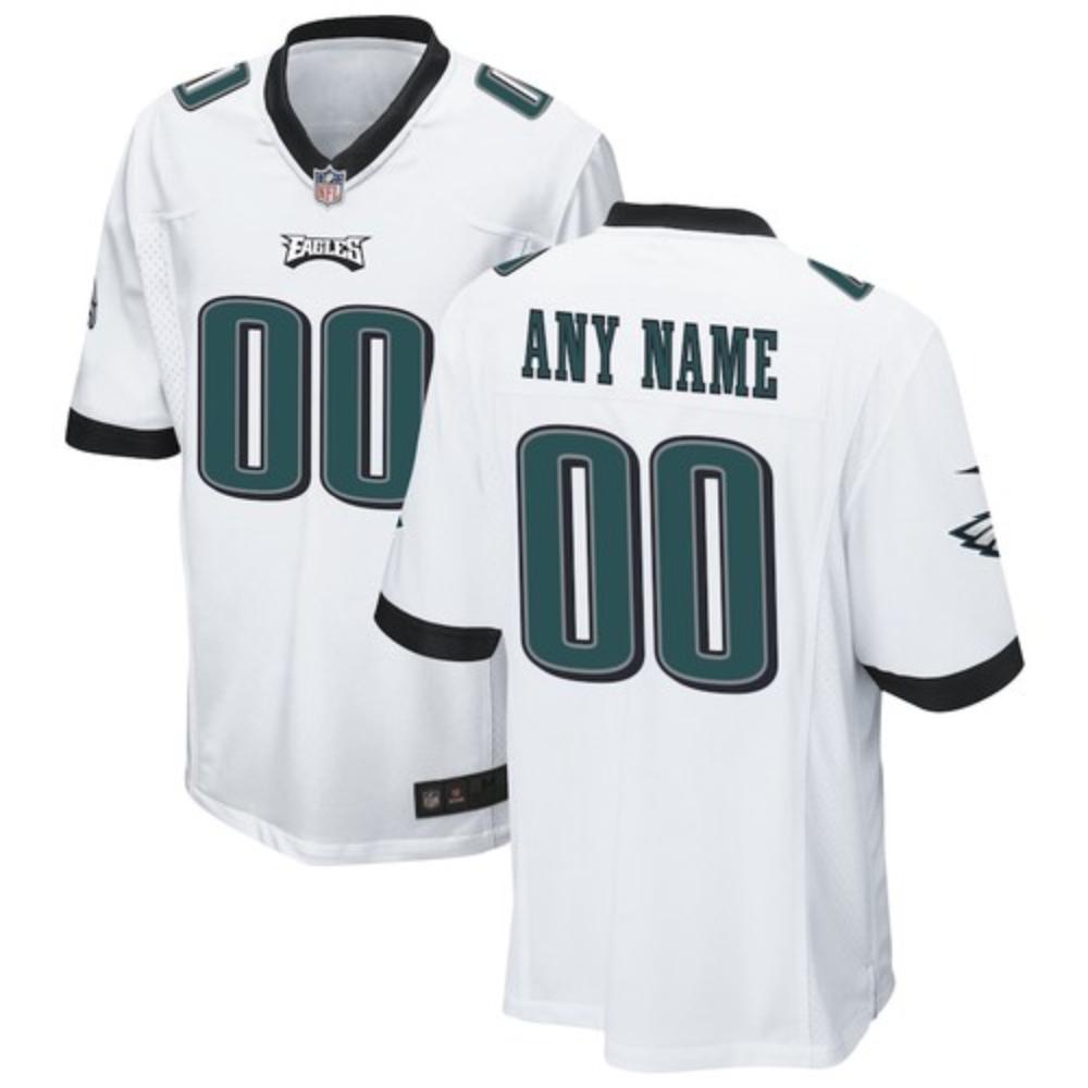 Men Philadelphia Eagles Custom Jersey White 2020 Game Football Stitched