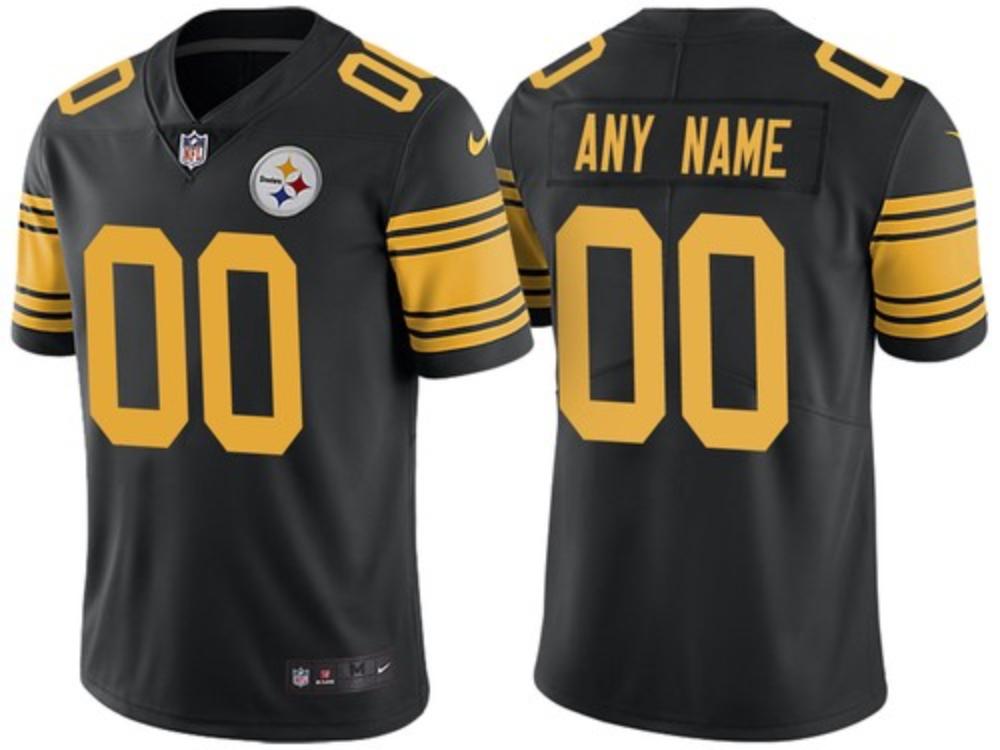 Men Pittsburgh Steelers Custom Jersey Black 2020 Limited Football Stitched
