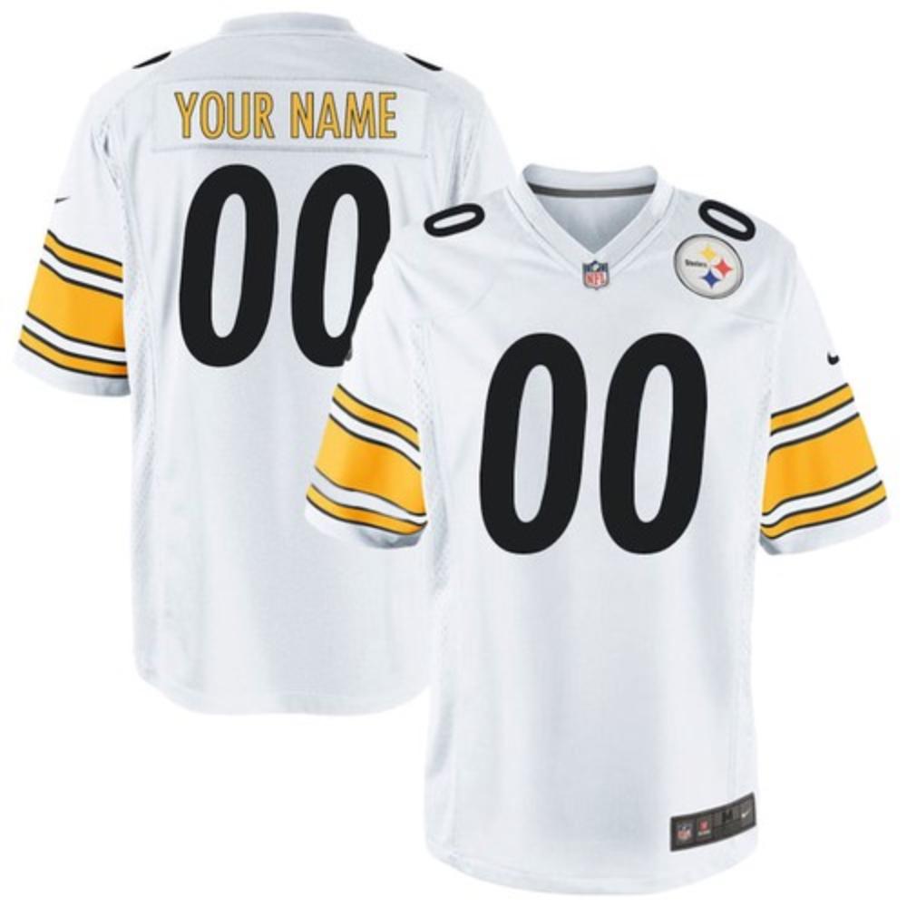 Men Pittsburgh Steelers Custom Jersey White 2020 Game Football Stitched