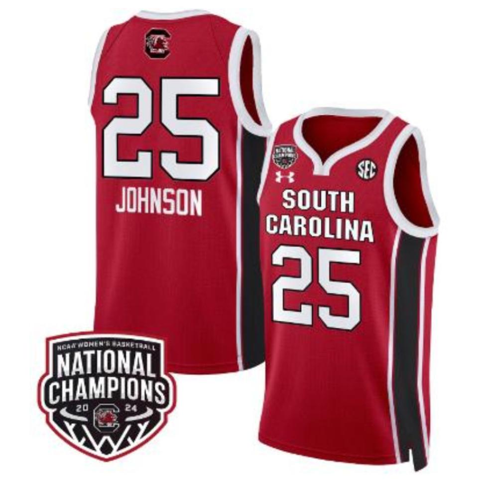 Men Raven Johnson Jersey 25 South Carolina Gamecocks Basketball 2024 Red