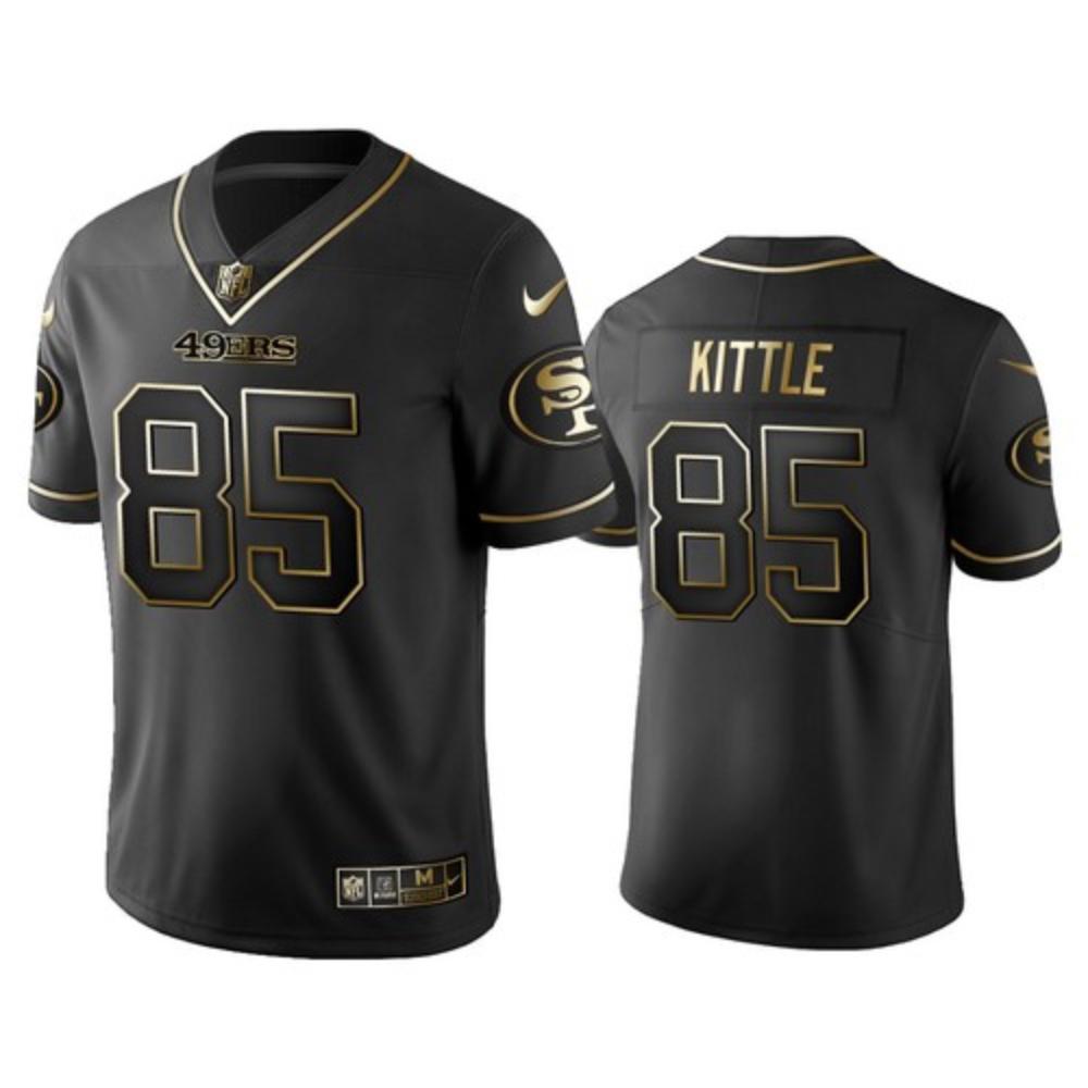 Men San Francisco 49ers 85 George Kittle Jersey Black Golden 2020 Football