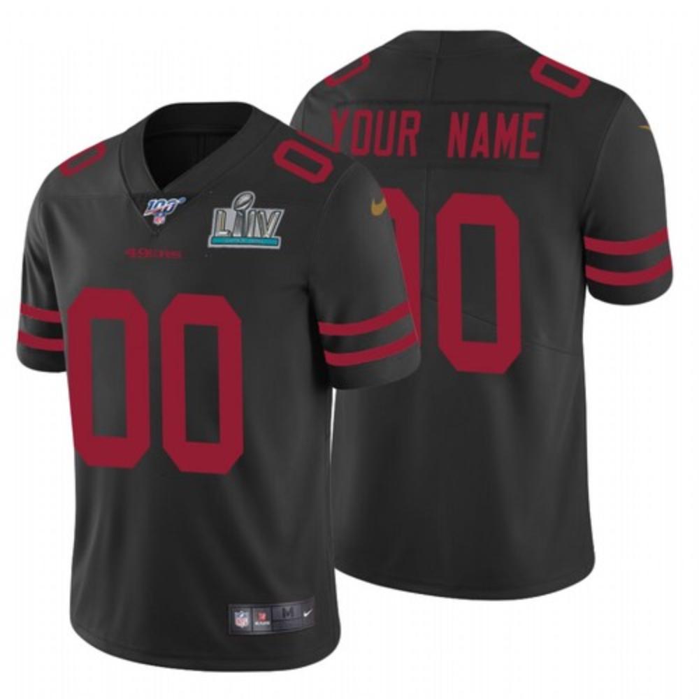 Men San Francisco 49ers Custom Jersey Black 2020 Super Bowl Liv Limited