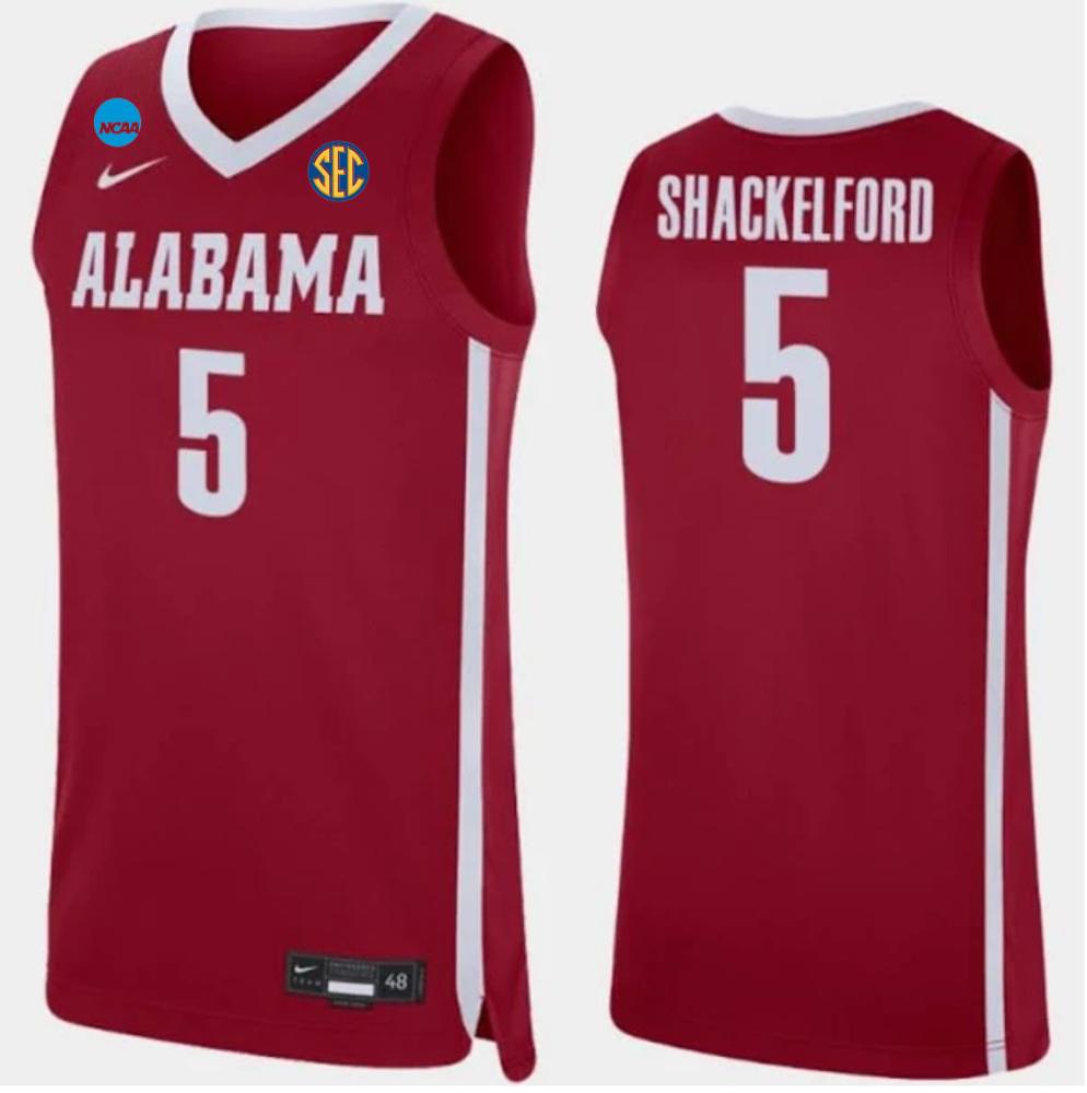 Men Shackelford 5 Jersey Alabama Crimson Tide Basketball 2024 Ncaa Championship