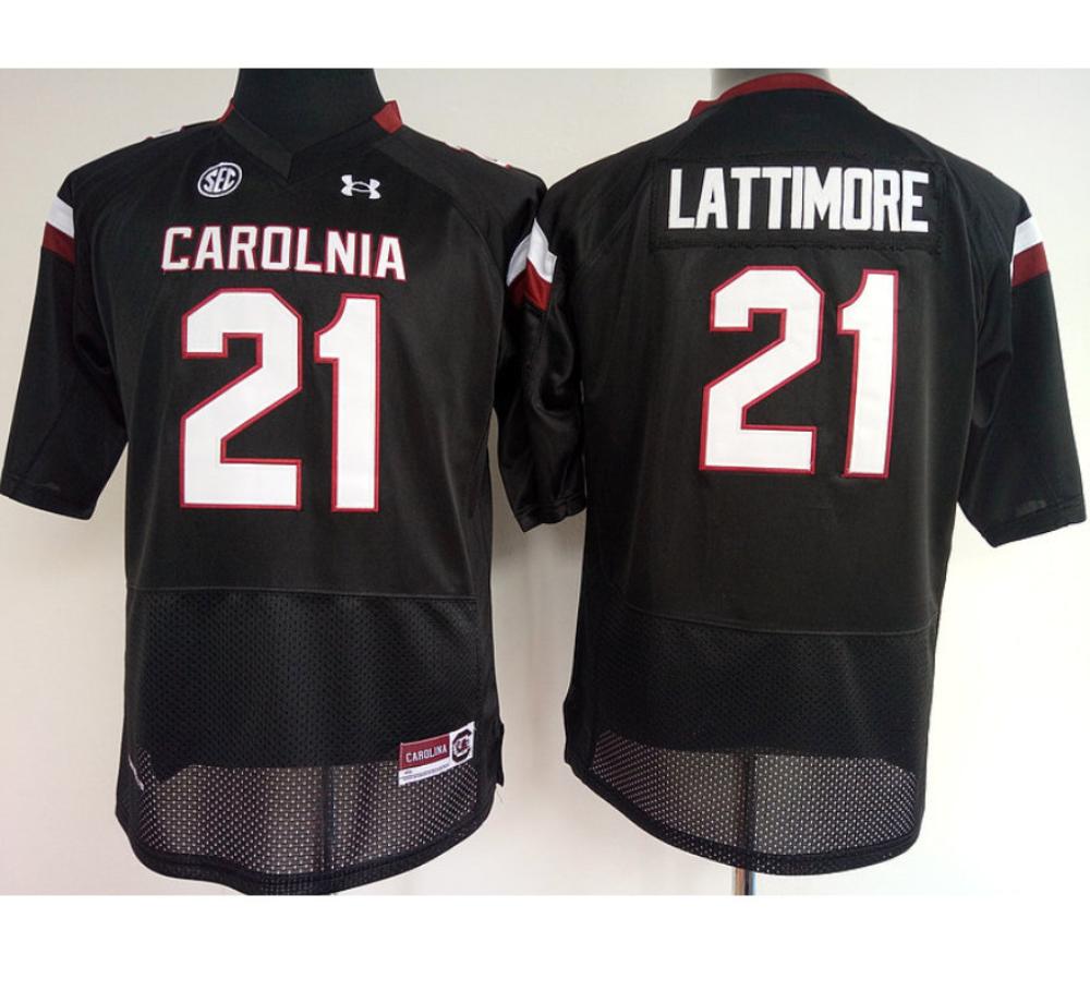 Men South Carolina Gamecocks 21 Marcus Lattimore Black College Football Jersey