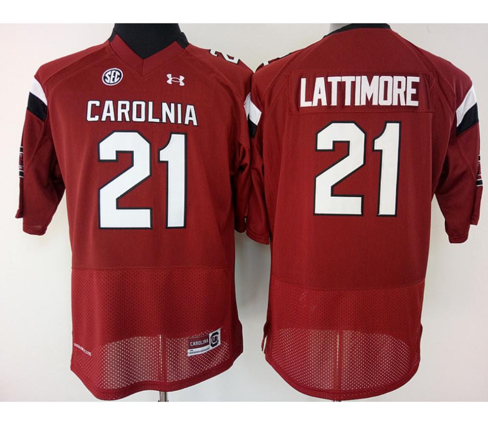Men South Carolina Gamecocks 21 Marcus Lattimore Garnet College Football Jersey