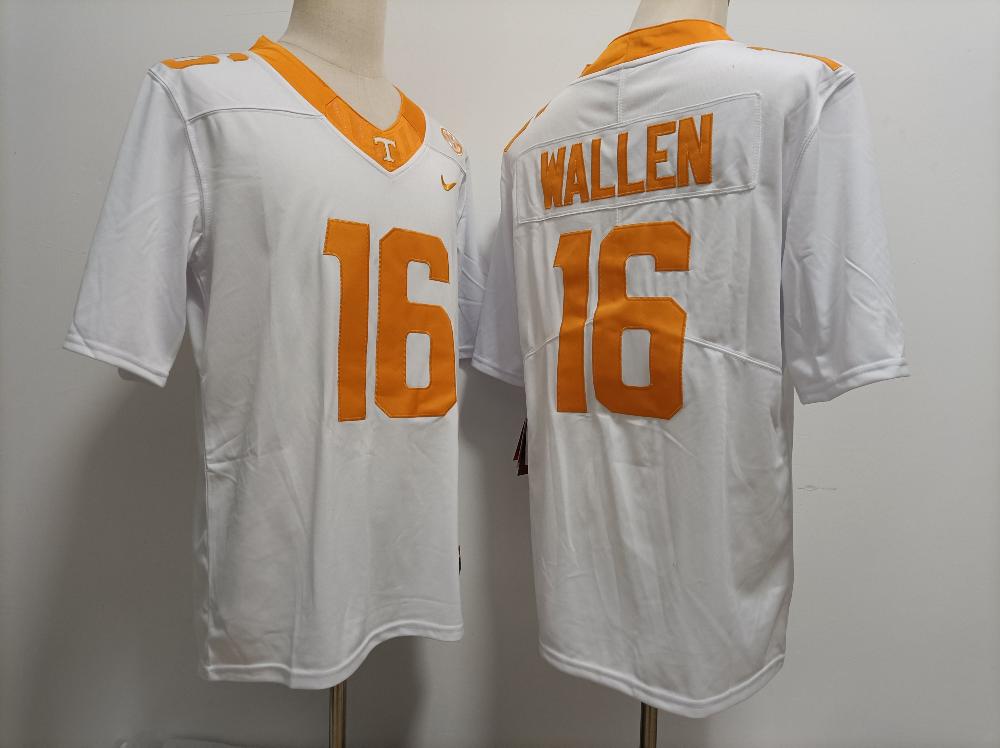 Men Tennessee Volunteers 16 Morgan Wallen White 2023 Fuse Jersey