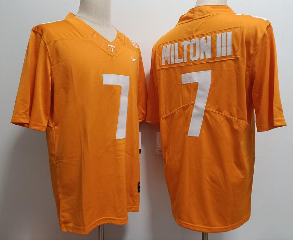Men Tennessee Volunteers 7 Joe Milton Iii Orange Jersey
