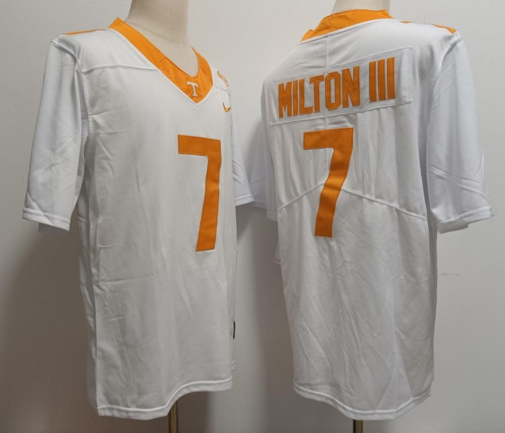 Men Tennessee Volunteers 7 Joe Milton Iii White 2023 Fuse Jersey