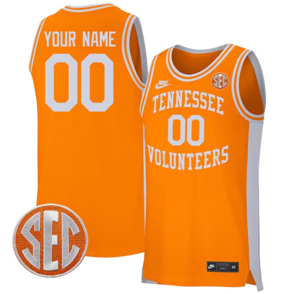 Men Tennessee Volunteers College Basketball Retro Stitched Custom Jersey Orange