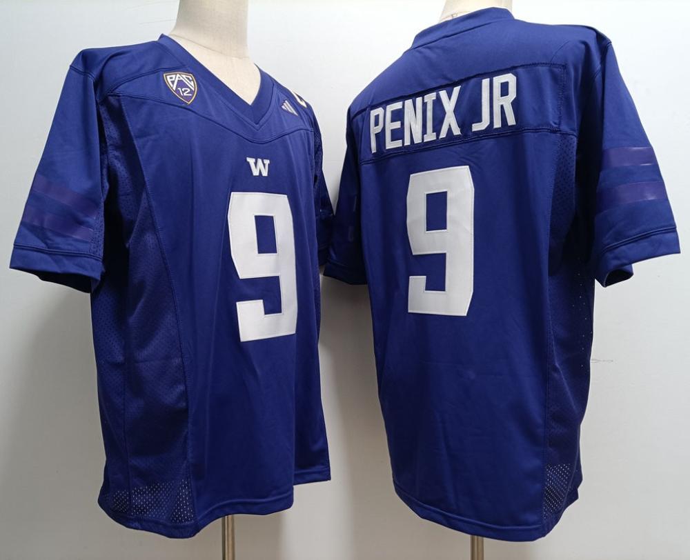 Men Washington Huskies 9 Michael Penix Jr Purple Jersey