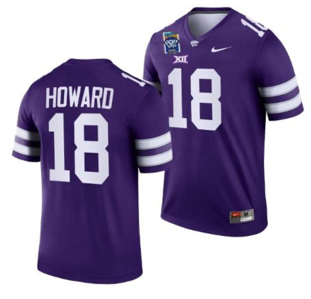 Men Will Howard 18 Purple Jersey Kansas State Wildcats College Football Jersey