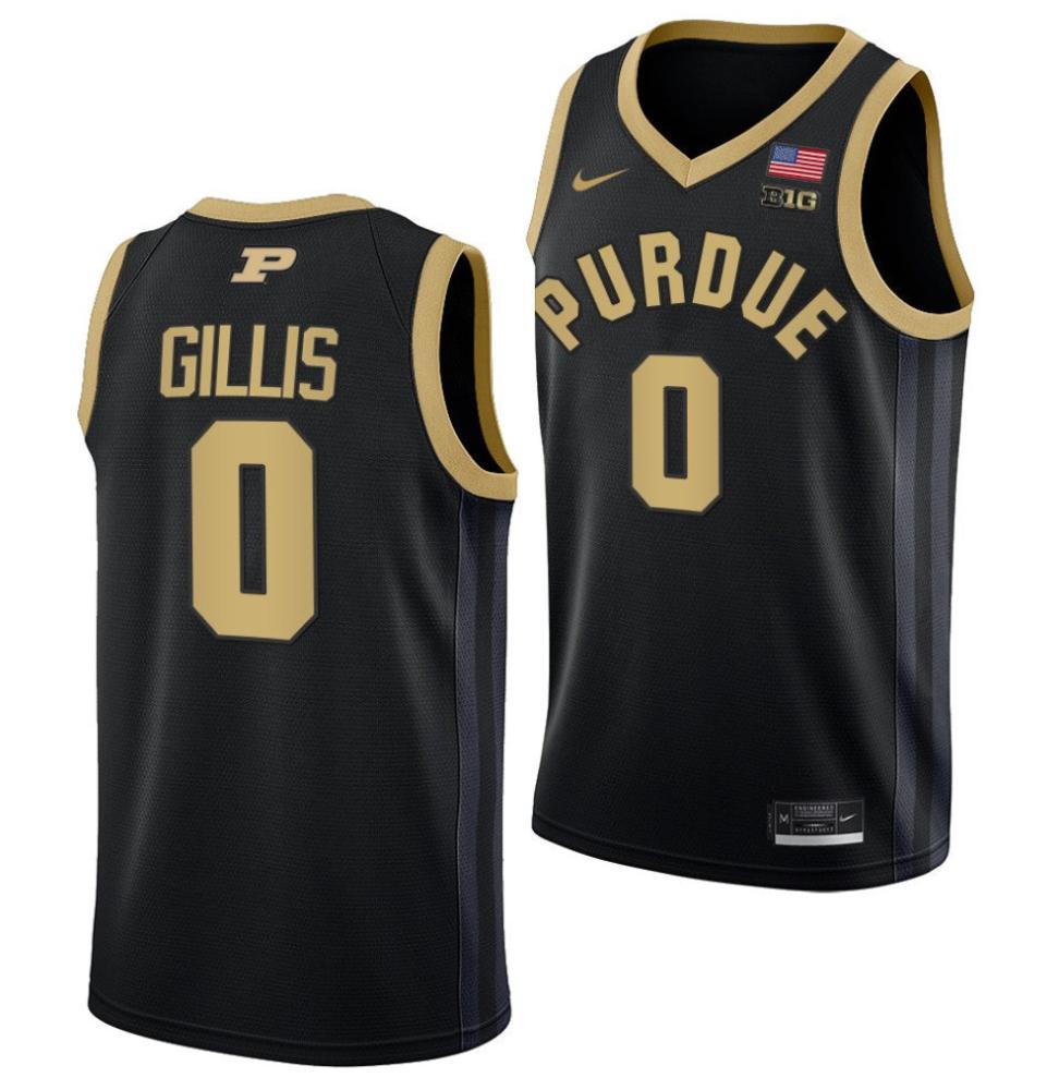Mens 0 Mason Gillis Purdue Boilermakers College Basketball Jersey Black