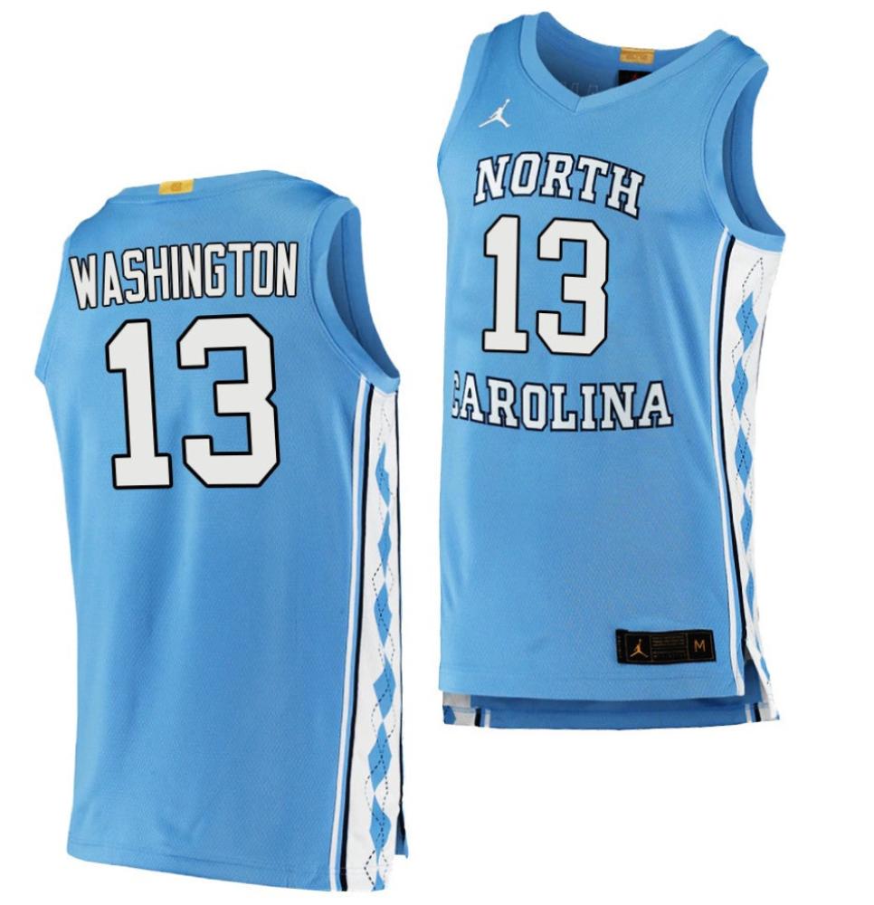 Mens 13 Jalen Washington North Carolina Tar Heels College Basketball Jersey