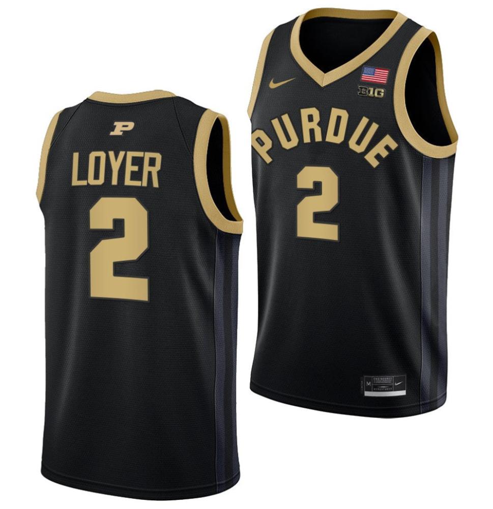 Mens 2 Fletcher Loyer Purdue Boilermakers College Basketball Jersey Black