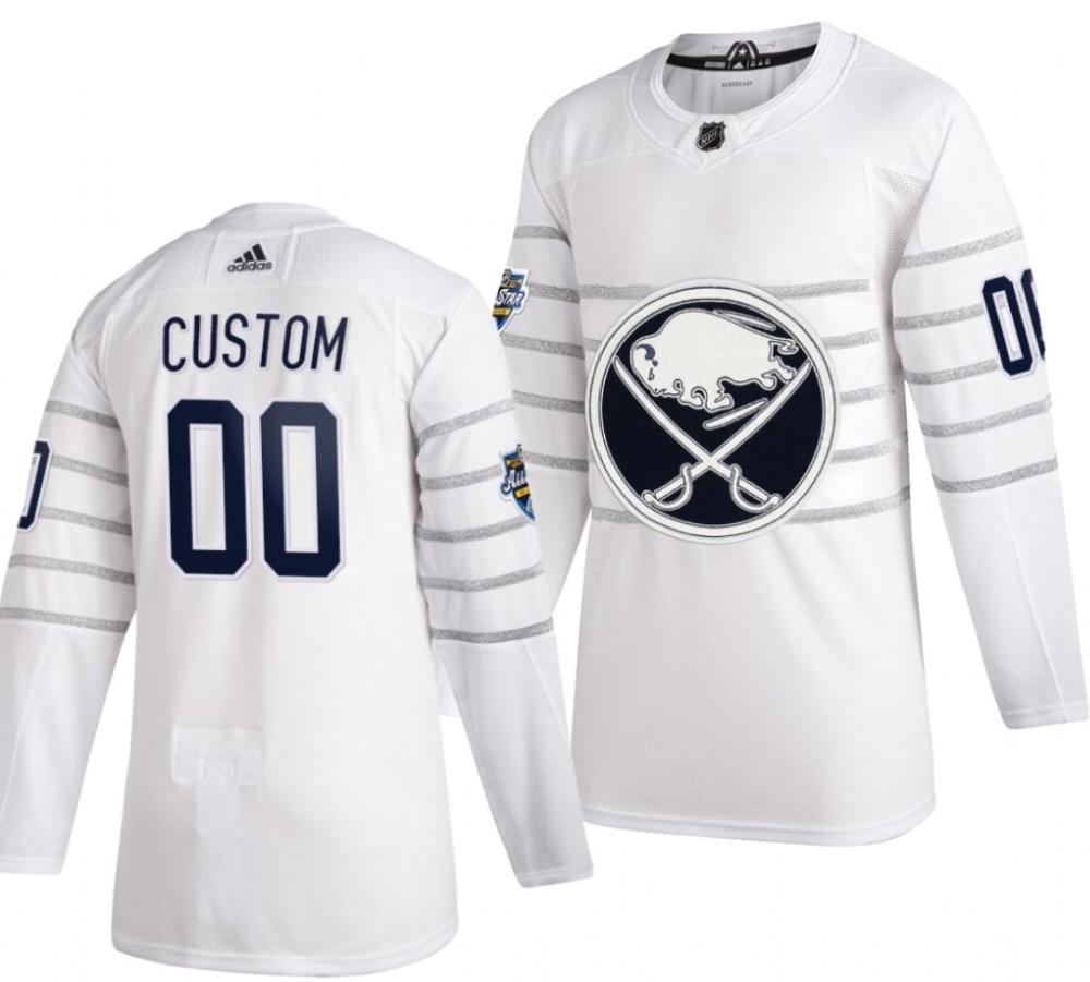 Mens 2020 All star Game Buffalo Sabres Custom White Jersey
