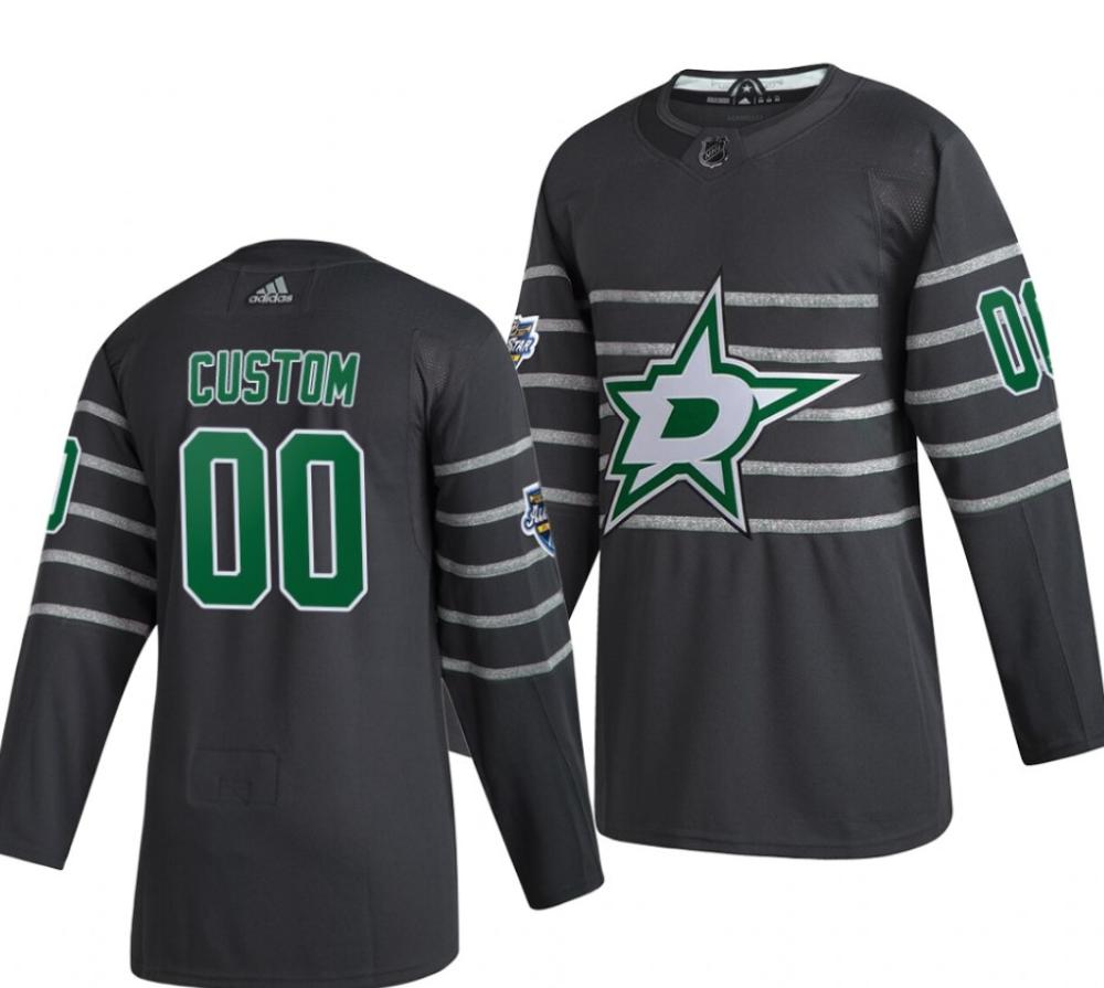 Mens 2020 All star Game Dallas Stars Custom Gray Jersey