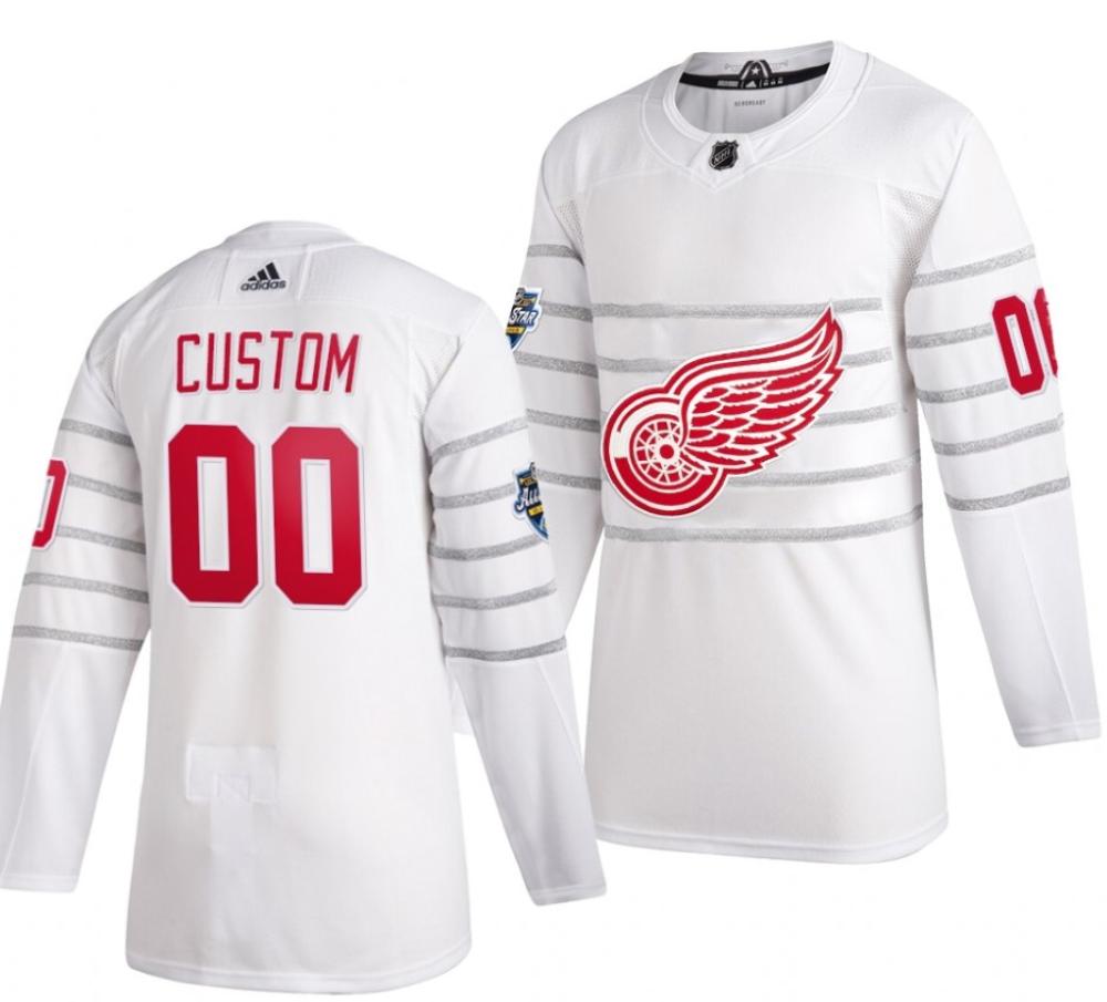 Mens 2020 All star Game Detroit Red Wings Custom White Jersey