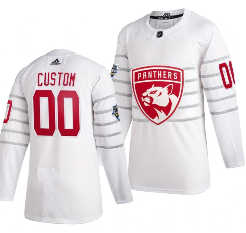Mens 2020 All star Game Florida Panthers Custom White Jersey