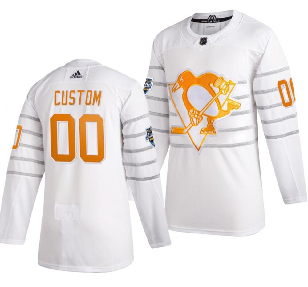 Mens 2020 All star Game Pittsburgh Penguins Custom White Jersey
