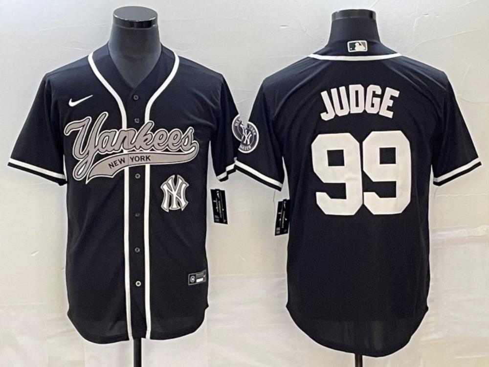 Mens 2023 Yankees 99 Aaron Judge Cool Baseball Jersey Black