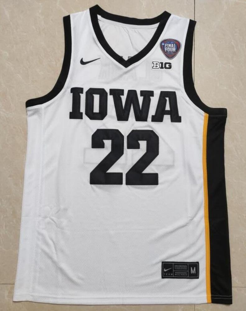 Mens 22 Caitlin Clark Jersey 2024 Final Four Patch Iowa Hawkeyes Basketball