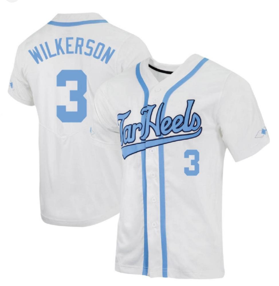 Mens 3 Colby Wilkerson North Carolina Tar Heels Ncaa 2024 Baseball Jersey White