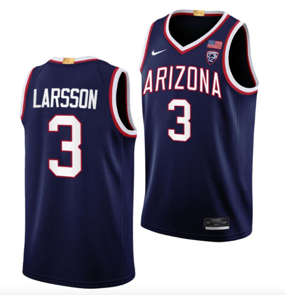 Mens 3 Pelle Larsson Arizona Wildcats College Basketball Jersey Navy
