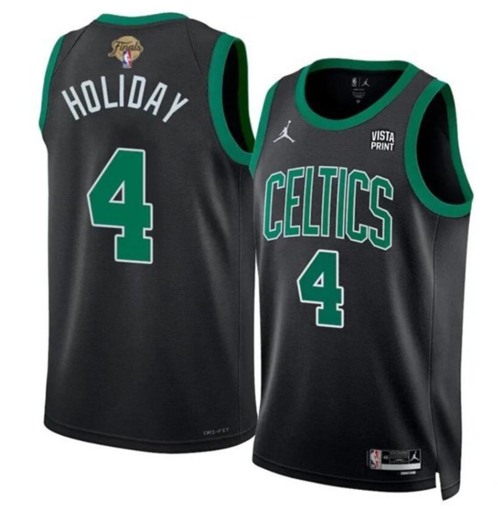 Mens 4 Jrue Holiday Black 2024 Finals Statement Edition Stitched Jersey