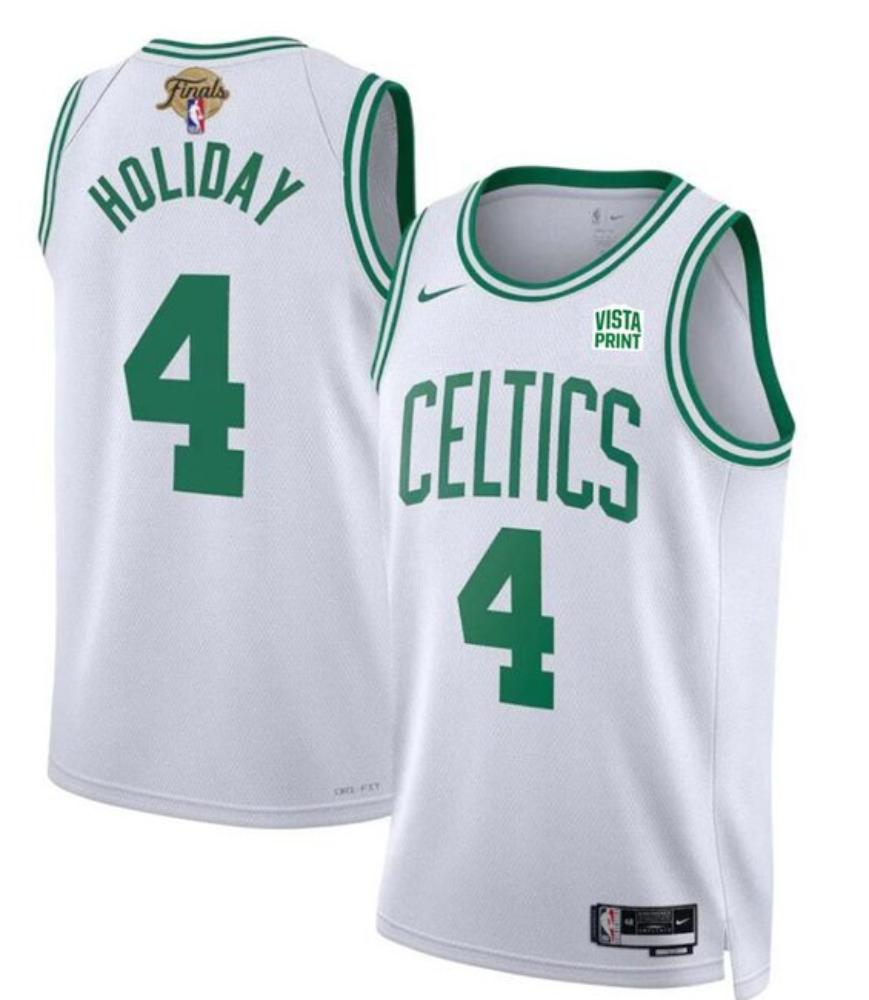 Mens 4 Jrue Holiday White 2024 Finals Association Edition Stitched Jersey