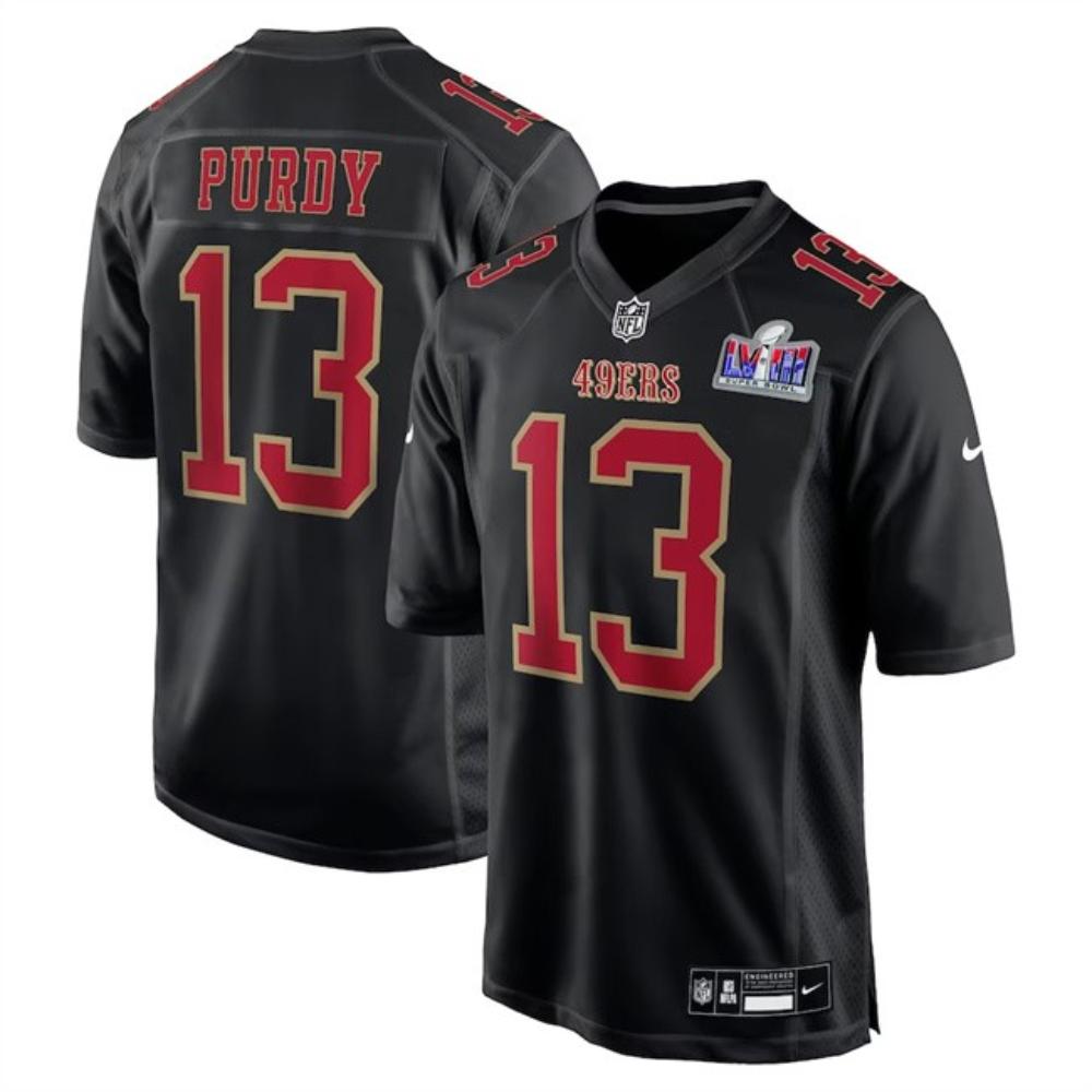 Mens 49ers 13 Purdy Black 2024 Super Bowl Lviii Vapor Limited Jersey