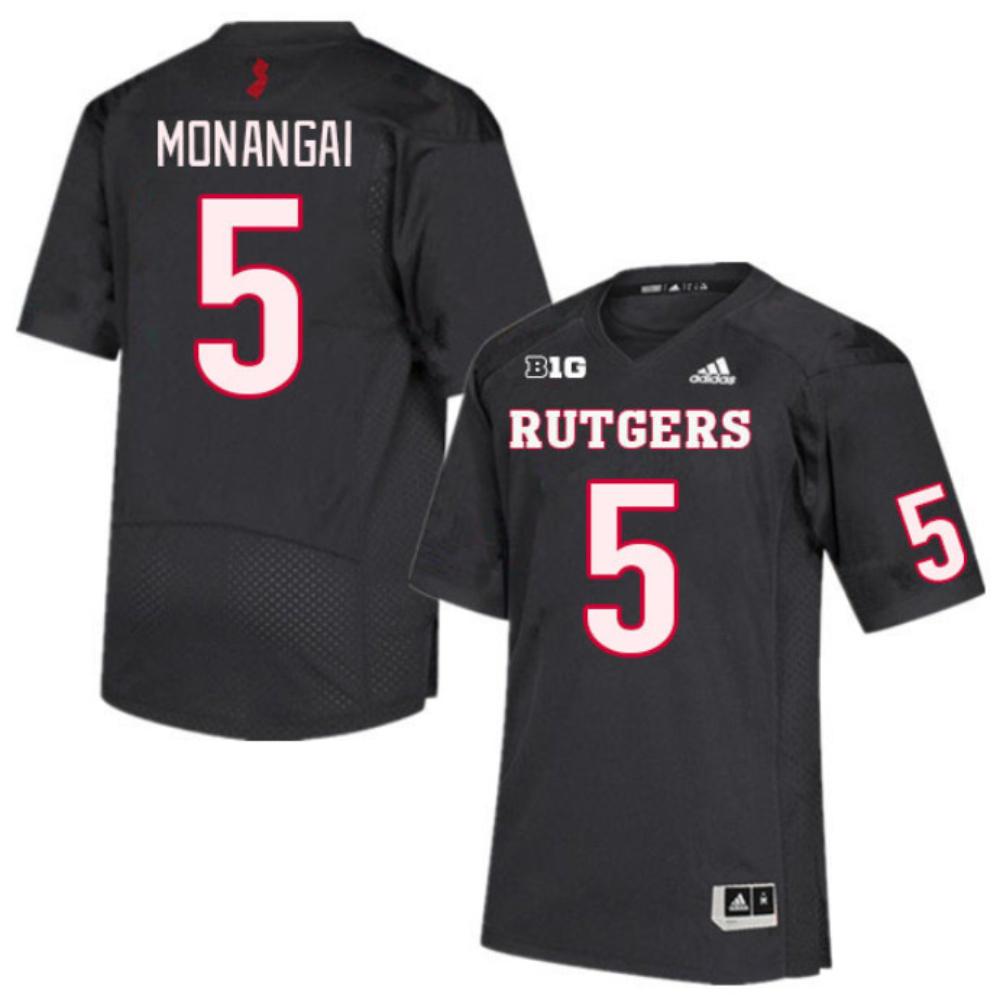 Mens 5 Kyle Monangai Rutgers Scarlet Knights College Football Jerseys Black
