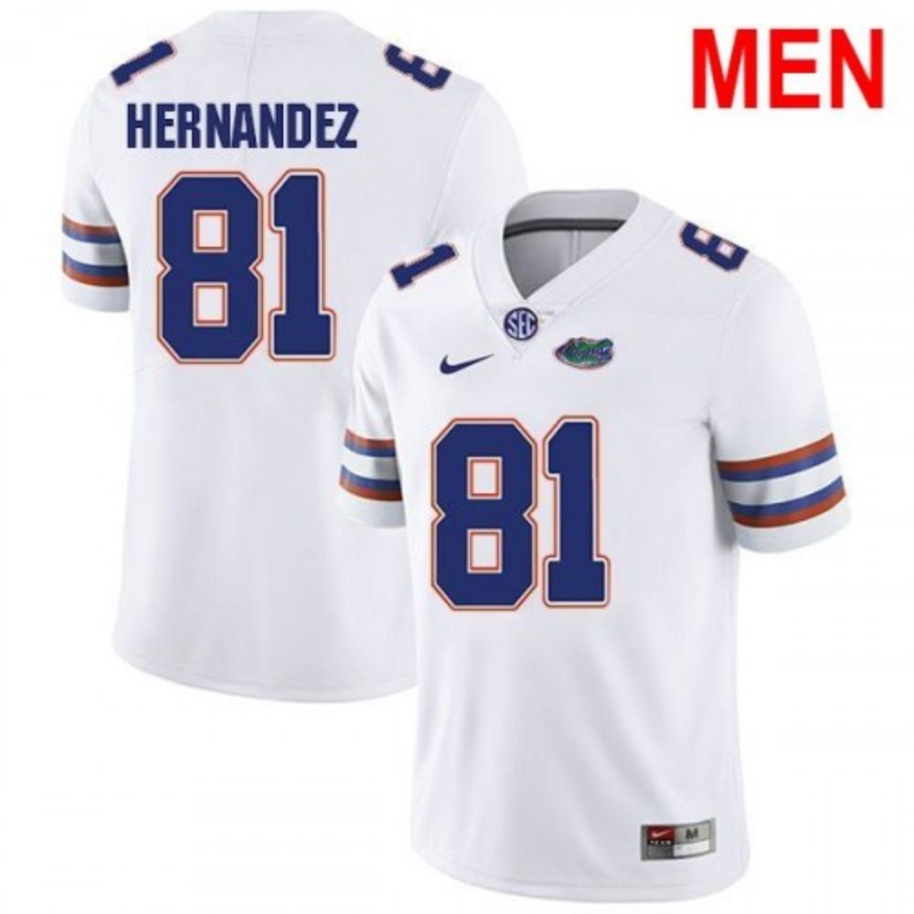 Mens 81 Aaron Hernandez Florida Gators 2019 Ncaa Football Jersey White