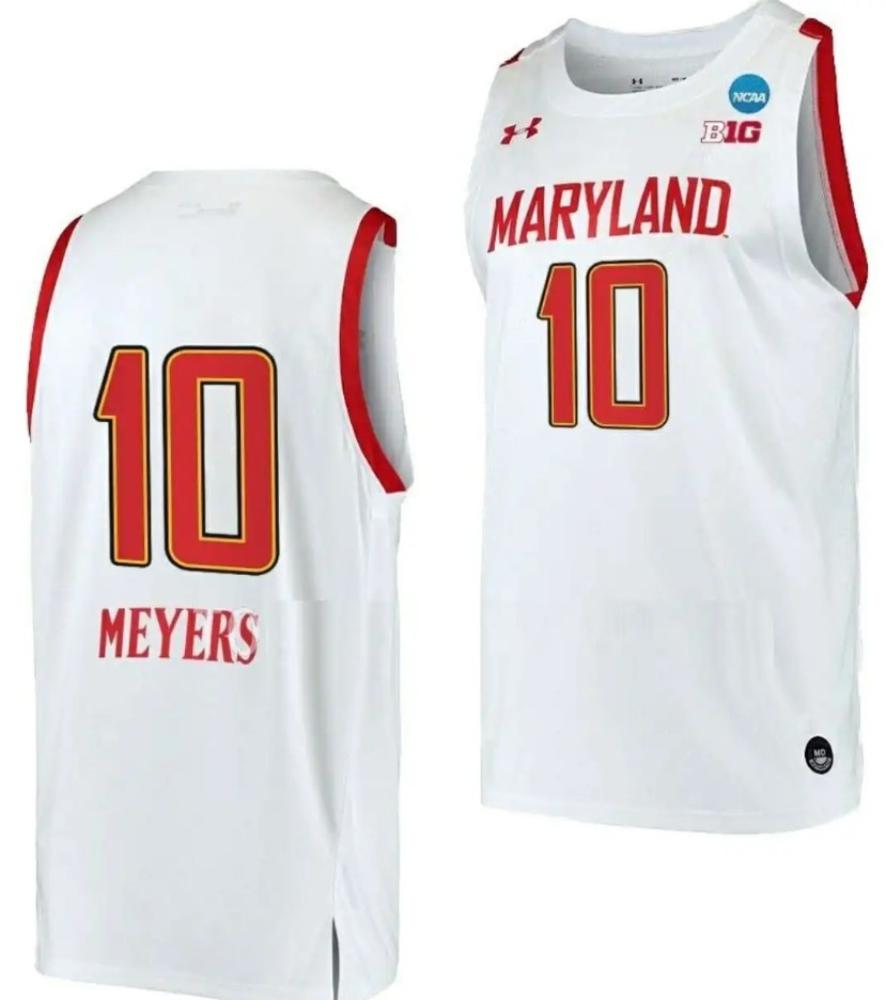 Mens Abby Meyers Jersey 10 Maryland Terrapins Ncaa March Madness White