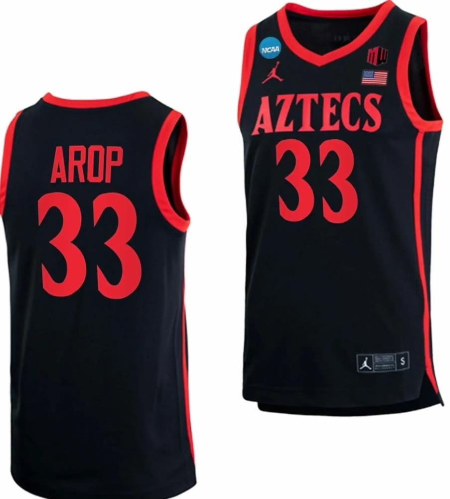 Mens Aguek Arop Jersey San Diego State Aztecs College Basketball Black 33