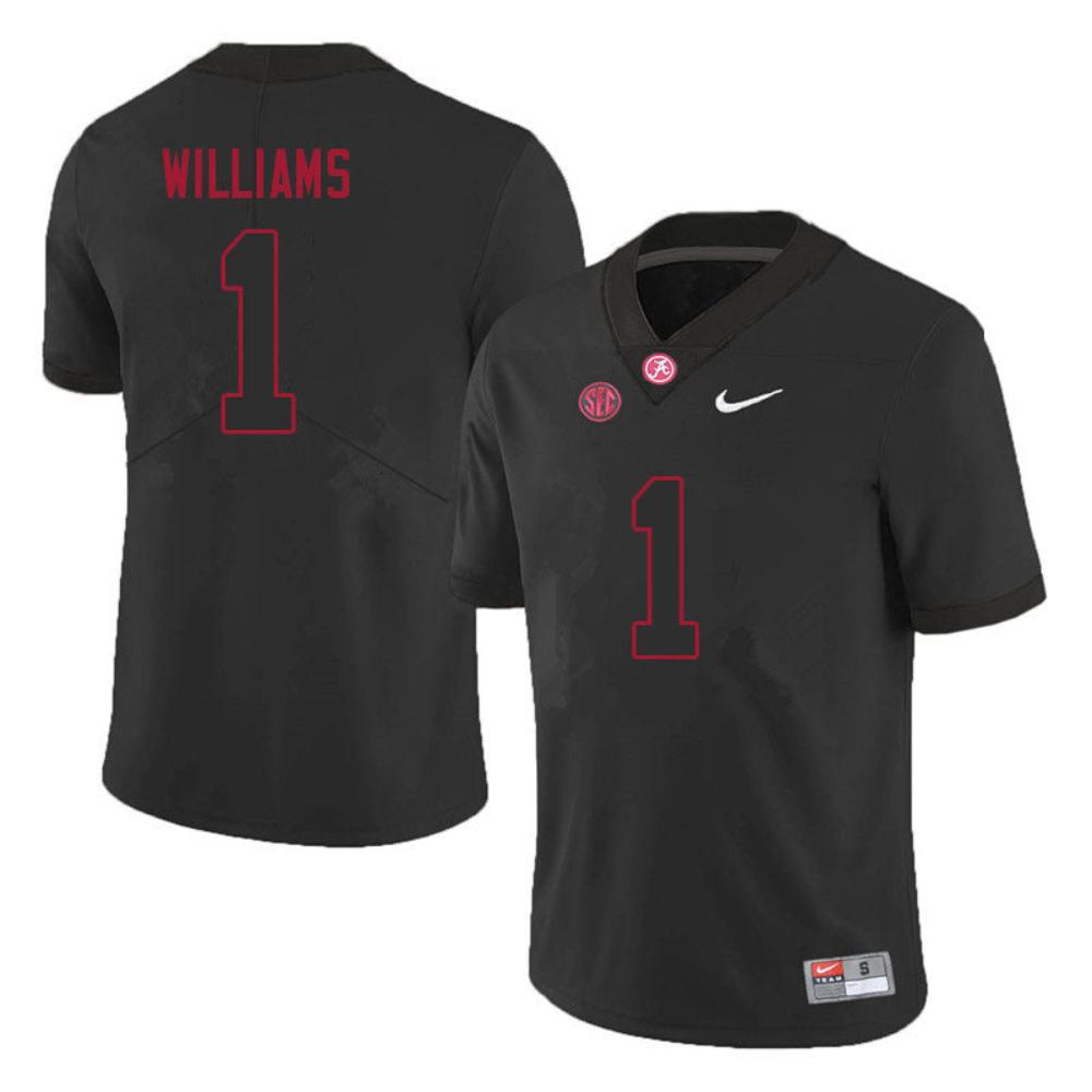 Mens Alabama Crimson Tide 1 Jameson Williams Football Jersey Black