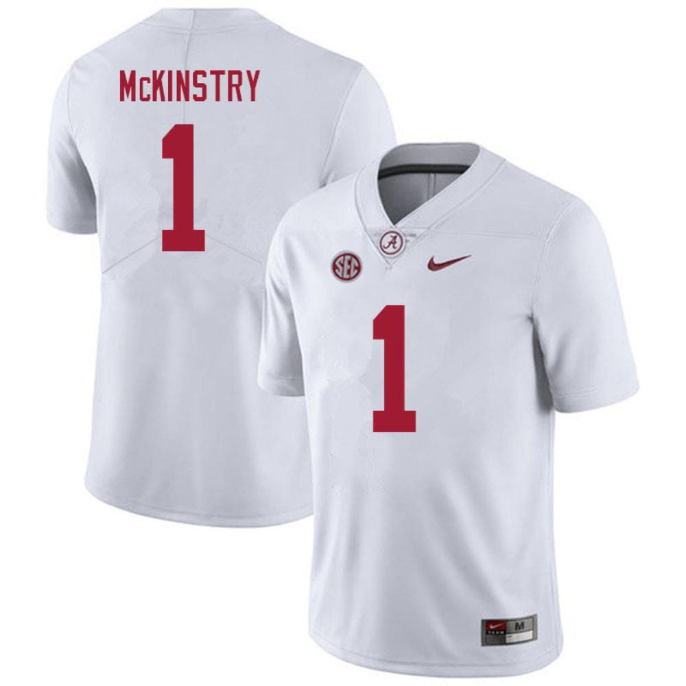 Mens Alabama Crimson Tide 1 Mckinstry Football Jersey White