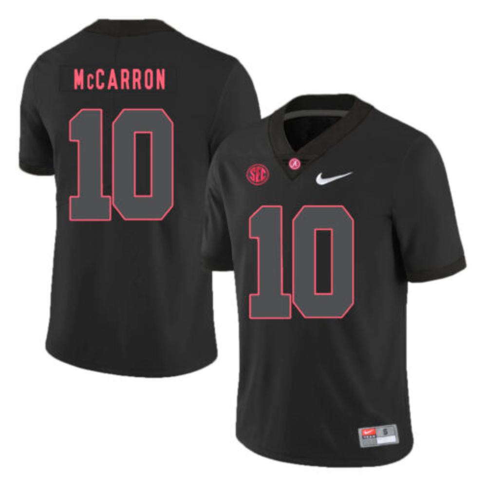 Mens Alabama Crimson Tide 10 Aj Mccarron College Football Jersey Black