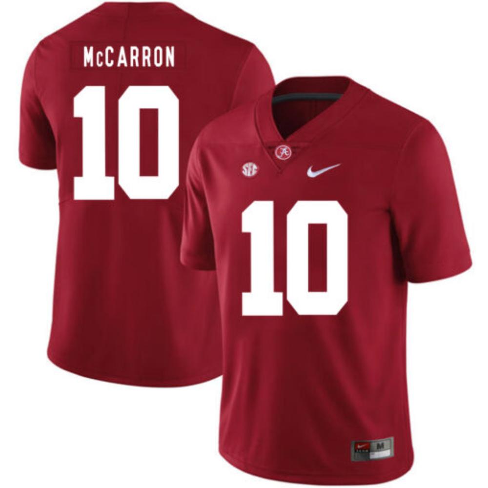 Mens Alabama Crimson Tide 10 Aj Mccarron College Football Jersey Red