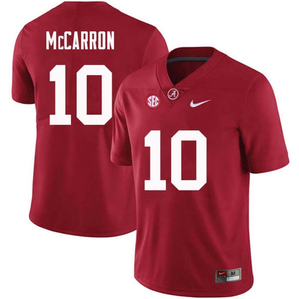 Mens Alabama Crimson Tide 10 Aj Mccarron Football Jersey Red