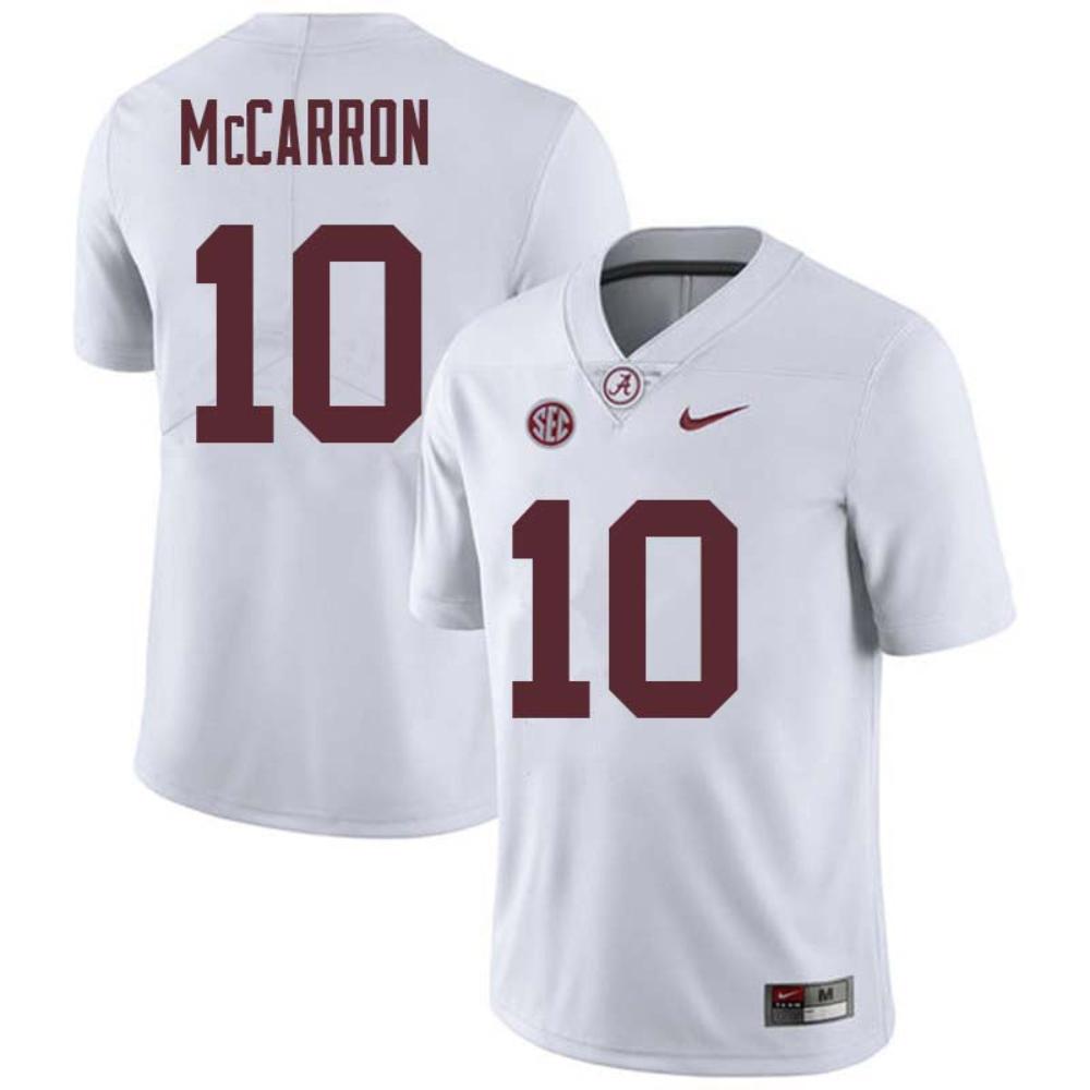 Mens Alabama Crimson Tide 10 Aj Mccarron Football Jersey White