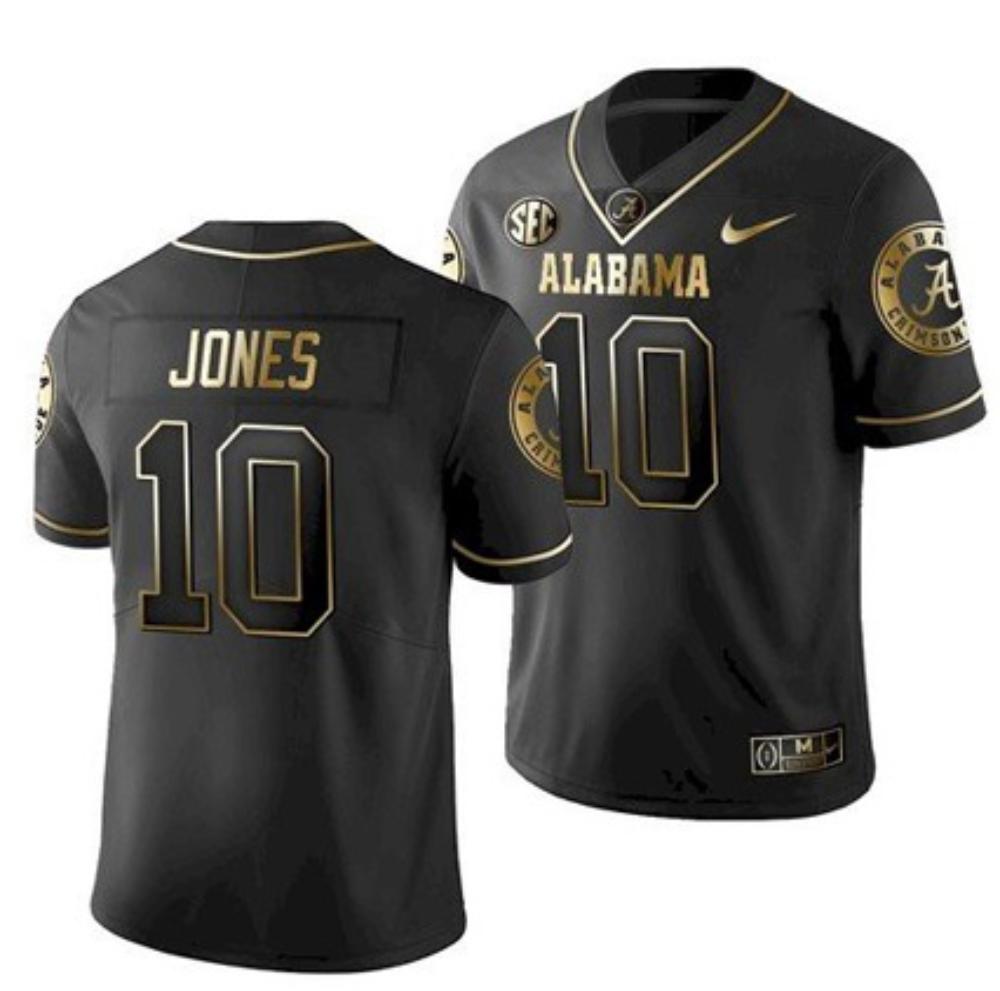 Mens Alabama Crimson Tide 10 Mac Jones Ncaa Football Jersey Black