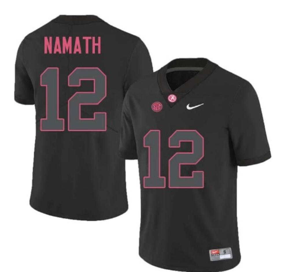 Mens Alabama Crimson Tide 12 Joe Namath College Football Jersey Black