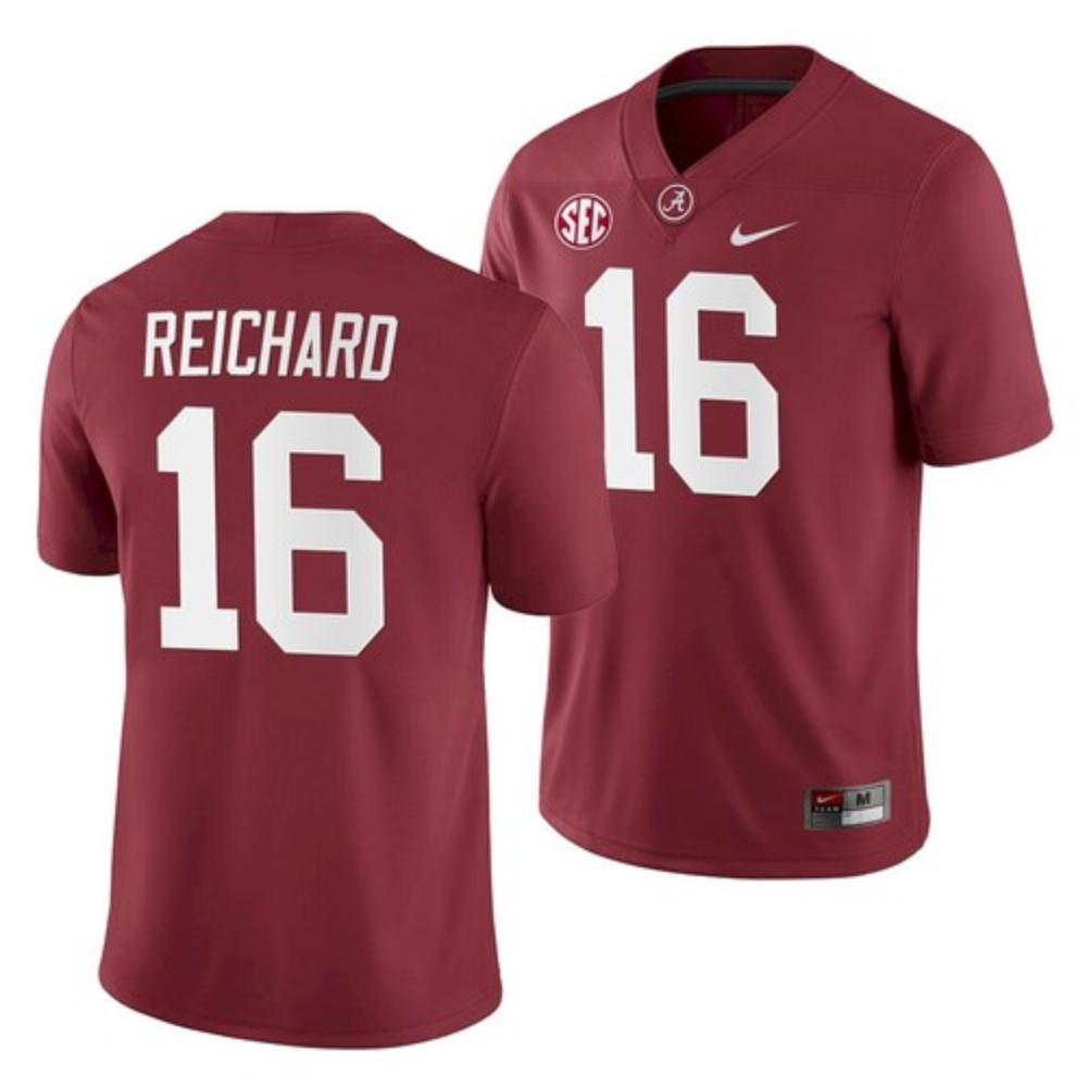 Mens Alabama Crimson Tide 16 Will Reichard Red Jersey
