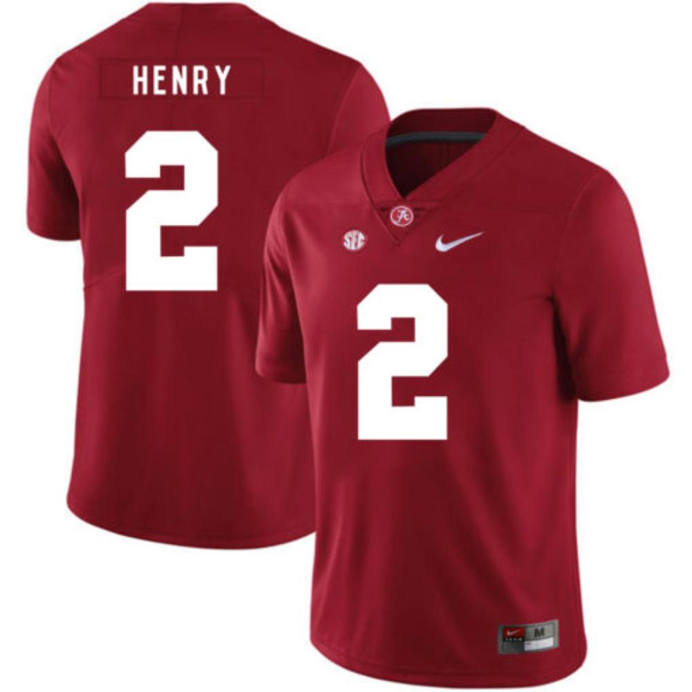 Mens Alabama Crimson Tide 2 Derrick Henry College Football Jersey Red