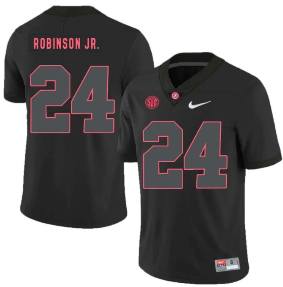 Mens Alabama Crimson Tide 24 Brian Robinson Jr Football Jersey Black